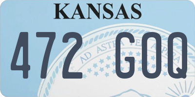 KS license plate 472GOQ