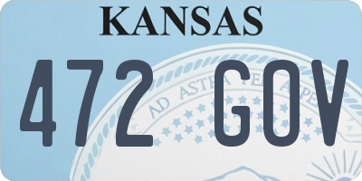 KS license plate 472GOV