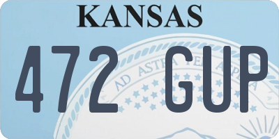KS license plate 472GUP