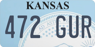KS license plate 472GUR