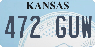 KS license plate 472GUW