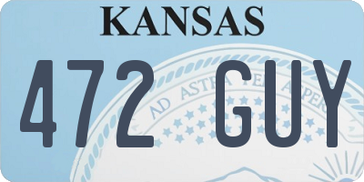 KS license plate 472GUY