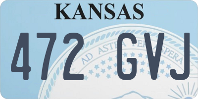 KS license plate 472GVJ