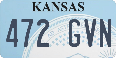 KS license plate 472GVN