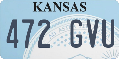 KS license plate 472GVU