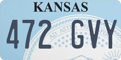 KS license plate 472GVY