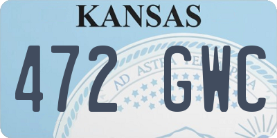 KS license plate 472GWC