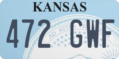 KS license plate 472GWF