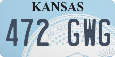 KS license plate 472GWG