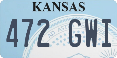 KS license plate 472GWI