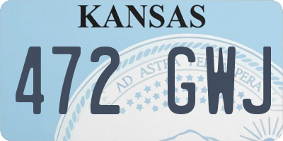 KS license plate 472GWJ