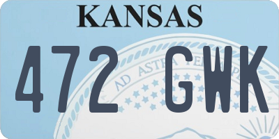 KS license plate 472GWK