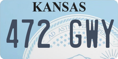 KS license plate 472GWY