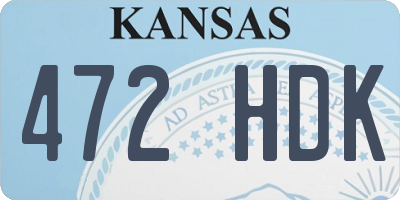 KS license plate 472HDK