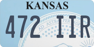 KS license plate 472IIR