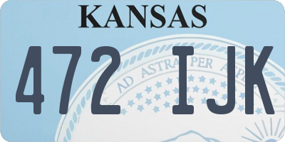 KS license plate 472IJK