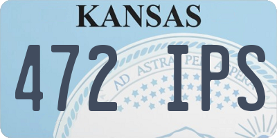KS license plate 472IPS