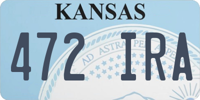 KS license plate 472IRA