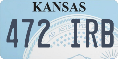 KS license plate 472IRB