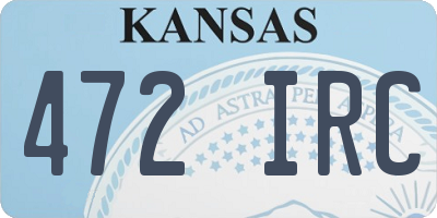 KS license plate 472IRC