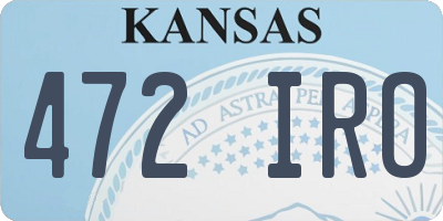 KS license plate 472IRO