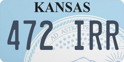 KS license plate 472IRR