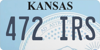 KS license plate 472IRS