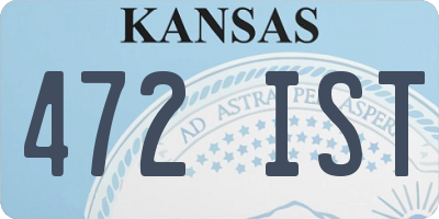 KS license plate 472IST
