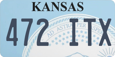 KS license plate 472ITX