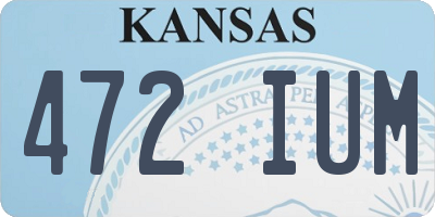 KS license plate 472IUM