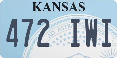 KS license plate 472IWI
