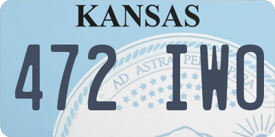 KS license plate 472IWO