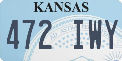 KS license plate 472IWY