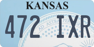 KS license plate 472IXR