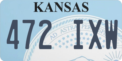KS license plate 472IXW