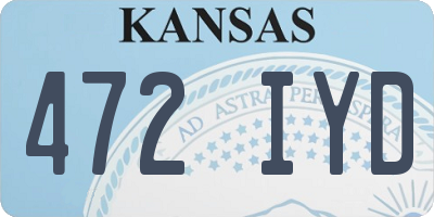 KS license plate 472IYD