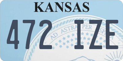 KS license plate 472IZE