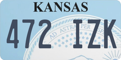KS license plate 472IZK