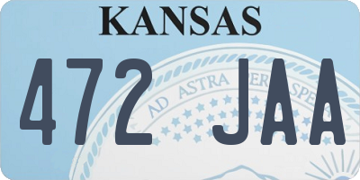 KS license plate 472JAA
