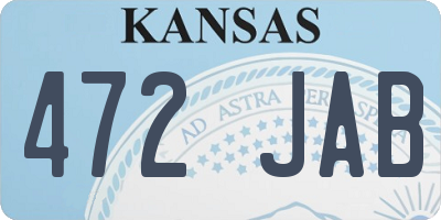 KS license plate 472JAB