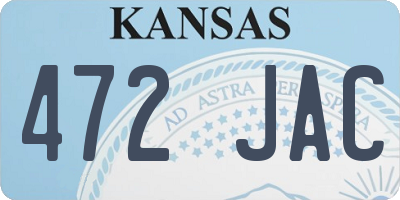 KS license plate 472JAC