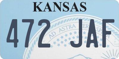 KS license plate 472JAF
