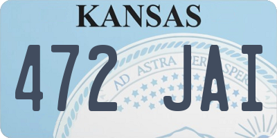 KS license plate 472JAI