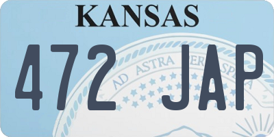 KS license plate 472JAP