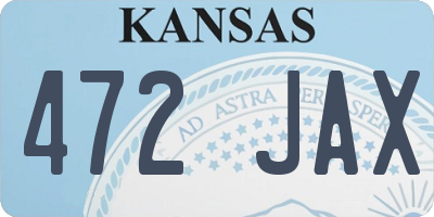 KS license plate 472JAX