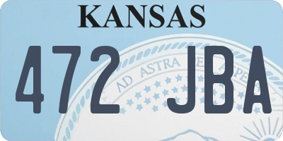 KS license plate 472JBA
