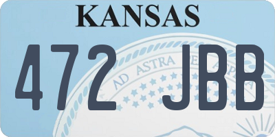 KS license plate 472JBB