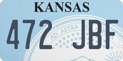 KS license plate 472JBF