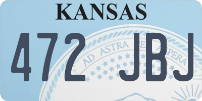 KS license plate 472JBJ