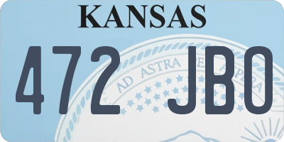 KS license plate 472JBO